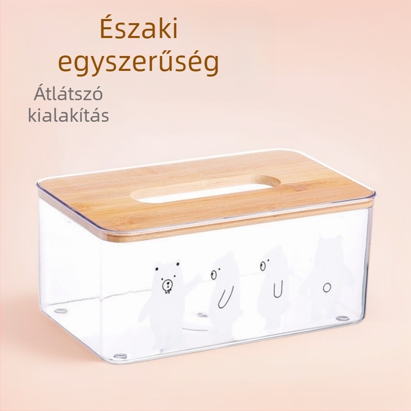 Medve mintás papírzsebkendő tartó, modern és könnyen hordozható, nappaliban és a konyhában