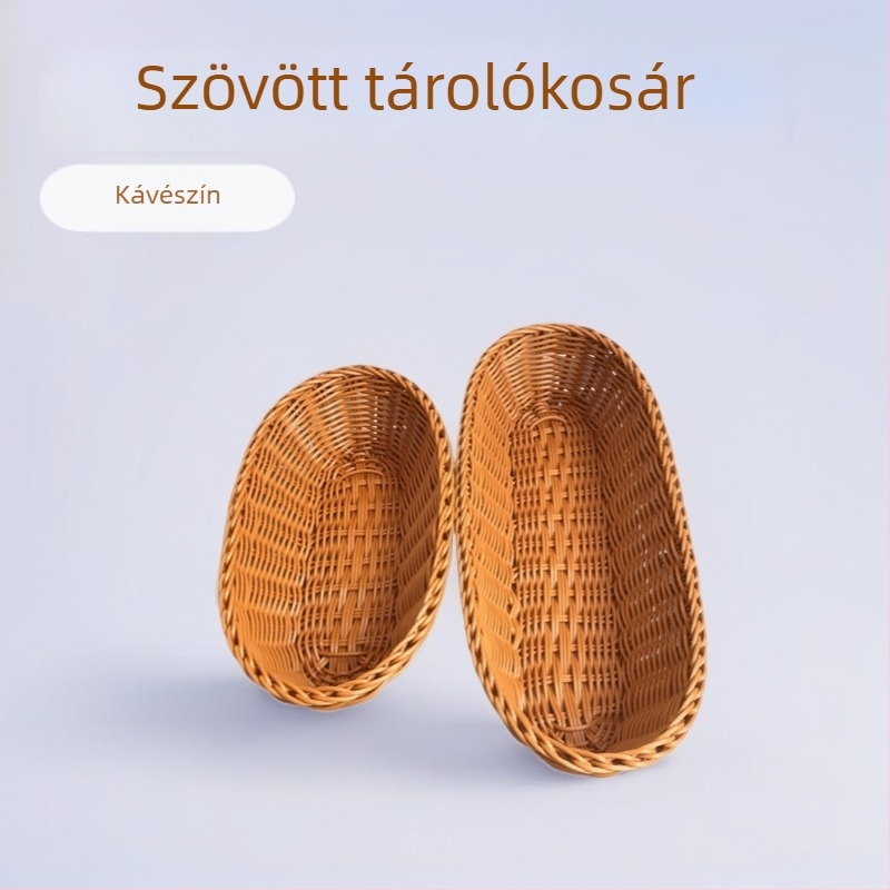 Műanyag fonott stílusú kenyér- és gyümölcs- és zöldségkosár tároláshoz és kiállításhoz a konyhában