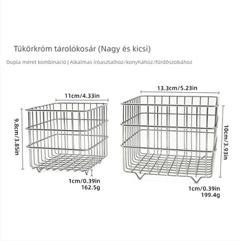 Vasból készült hálós asztali tárolókosár – modern, minimalistus íróasztali rendező tollakhoz, sminkhez és kisebb kiegészítőkhöz