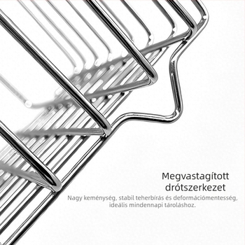 Vasból készült hálós asztali tárolókosár – modern, minimalistus íróasztali rendező tollakhoz, sminkhez és kisebb kiegészítőkhöz