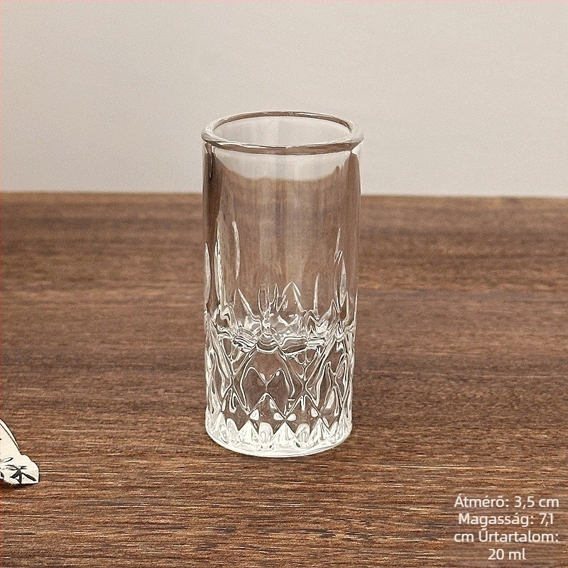 Gyémántmintával gravírozott kis italos pohár, otthoni használatra, whisky- és boros pohár, 1–100 ml kapacitás