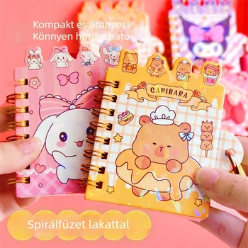Capybara spirálfüzet mini kombinációs zár, kreatív, gyerekeknek, hordozható