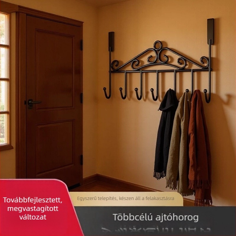 Ajtó mögötti kampó, nyom nélkül, erős ruhafogas és tartó sapkák számára, falra szerelhető