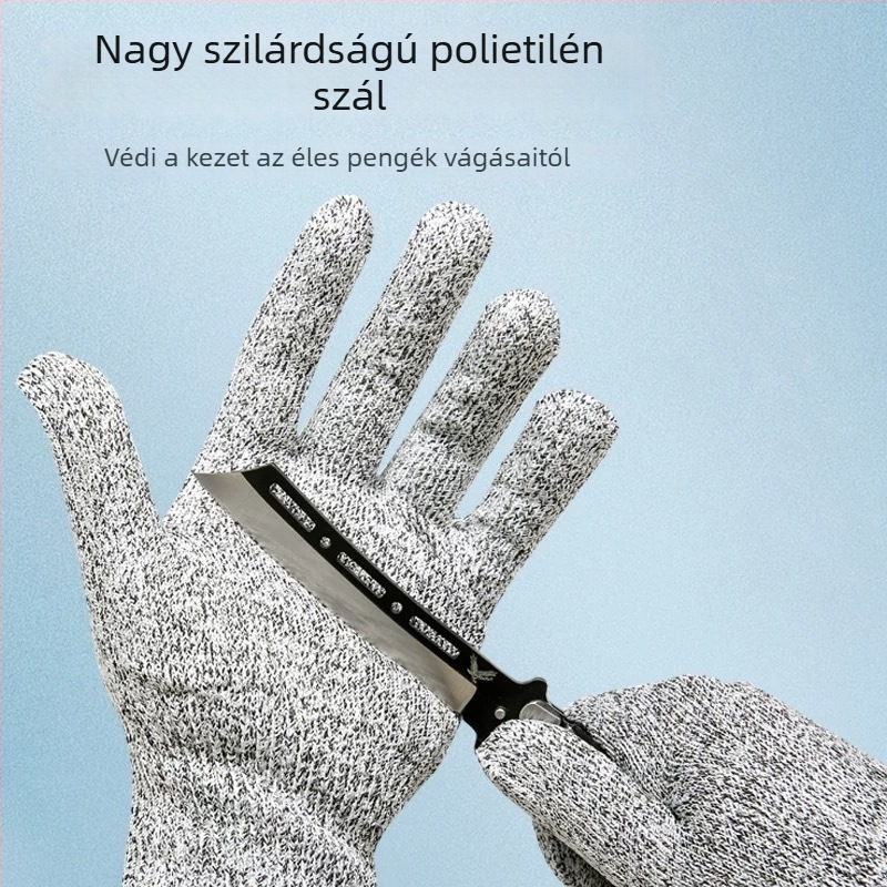 Vágásbiztos kesztyűk, csúszásmentesek, áthatolás- és puncture-ellenállóak, élelmiszer-minőségű konyhai és kültéri munkához, kopásálló, porvédő kertészkedéshez