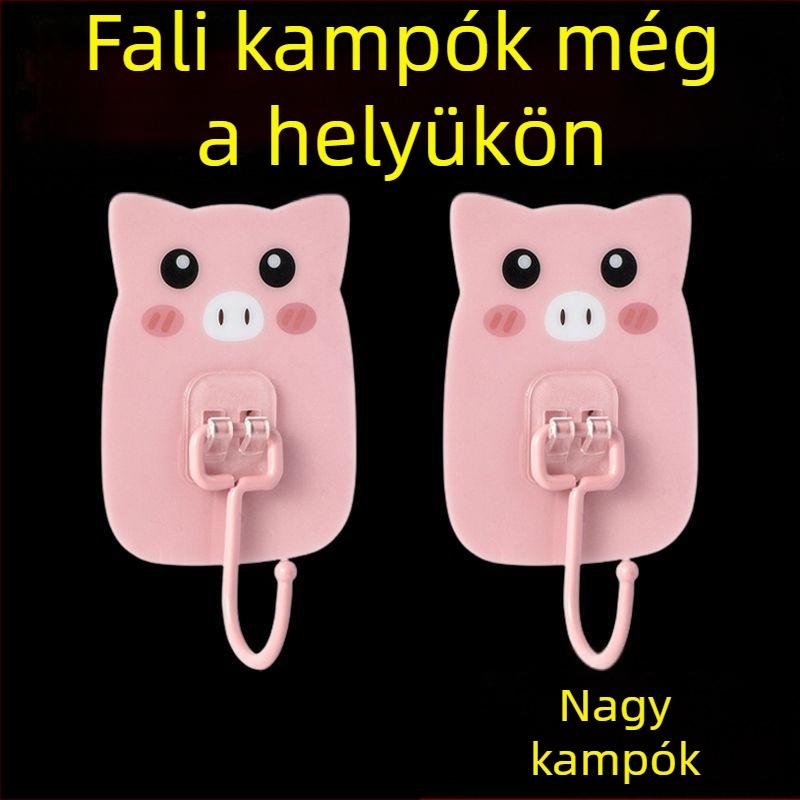 Aranyos állatokkal készült ragasztós kampó – erős, nyom nélkül, fúrás nélkül, ajtó mögé, fürdőbe és hűtőbe