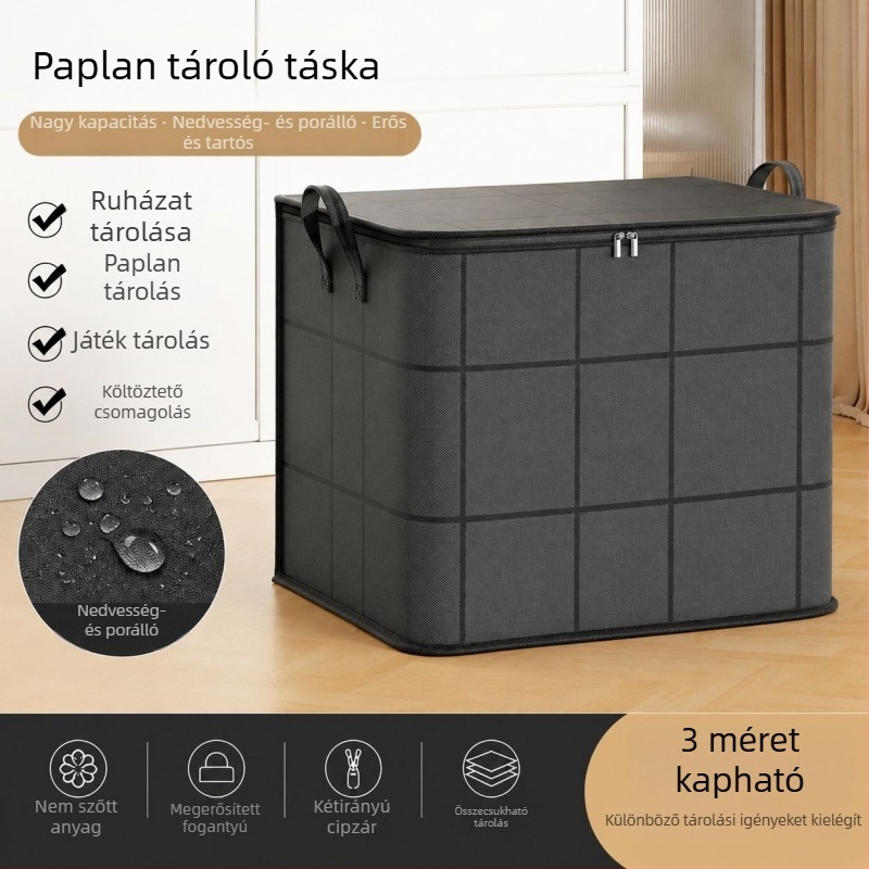 Nagy kapacitású ágynemű- és ruhatároló táska