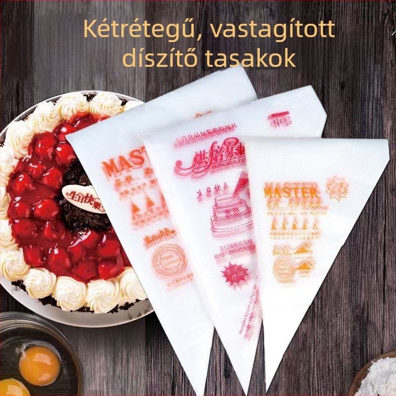 Egyszer használatos díszítő tasak csövekkel süteményekhez és tortákhoz – sütőeszköz-készlet testreszabható
