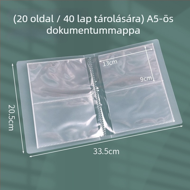 A6-os átlátszó tervezőfüzet beszúró zsebeivel, osztályozó oldalakkal, tárolótáskával, matricákkal, mini notesz, irodai iratok mappa, logó nyomtatás