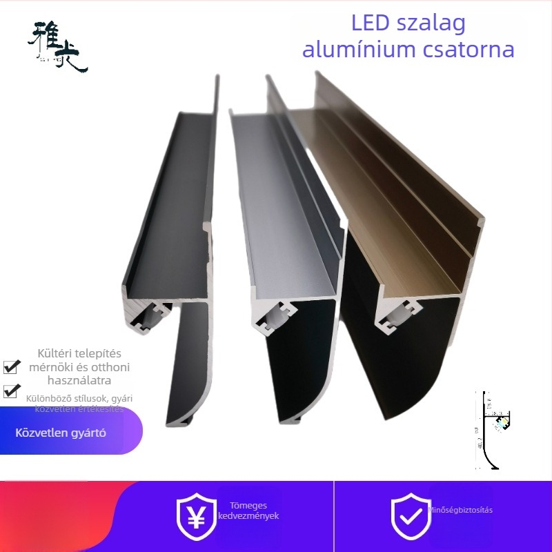 LED lineáris alumíniumcsatornás készlet, 60 mm magas lábazati világításhoz szekrényekhez