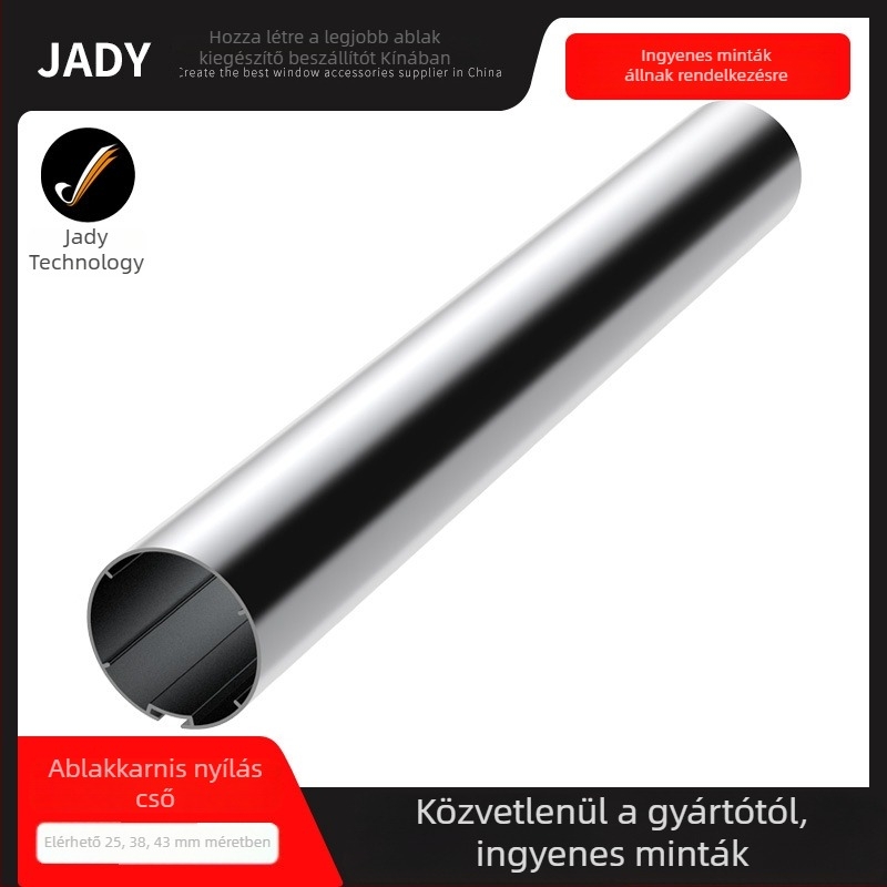 Alumínium ötvözetű redőnycső, hornyolt cső 38/43, függönykiegészítők, természetes szín