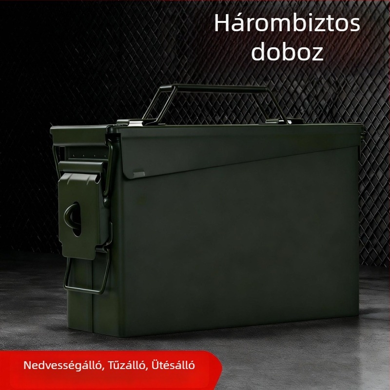 Hordozható fém szerszámtároló háromvédelmi kialakítással, oldalsó motorkerékpár-doboz, többfunkciós védő eszköztároló