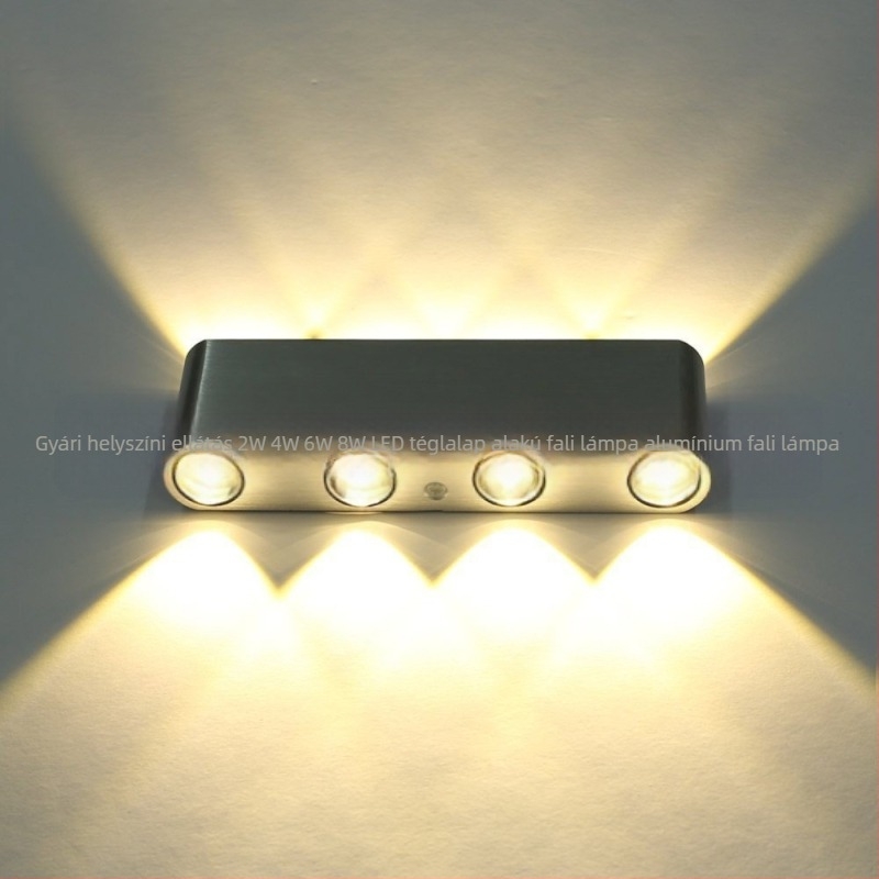 LED téglalap alakú fali lámpa alumínium kivitelben - 2W/4W/6W/8W