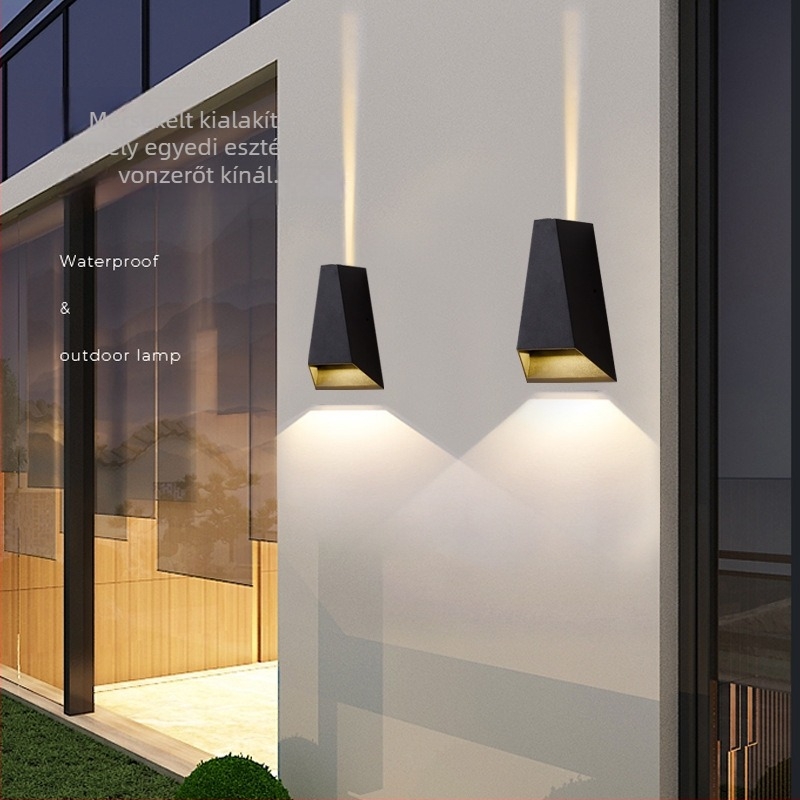 LED fali lámpa felfelé és lefelé világítással – nappaliba, folyosóra és kültéri lépcsőkhöz – modern minimál stílus