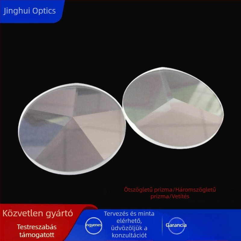 Optikai háromszögletű és ötszögletű lencsék, üvegből készült prizma, K9 optikai üveg, síkkonvex lencse