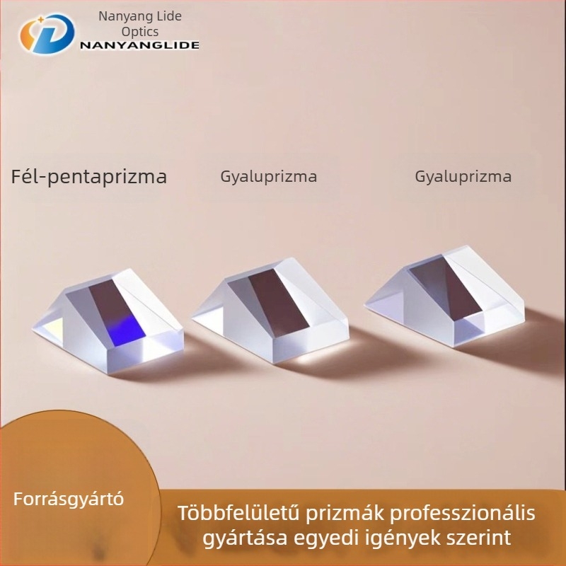 Fél pentaprizma mikroszkóp lencse, ékprizma, megmunkált optikai üveg lencse, többszögű polarizált, kétoldalas