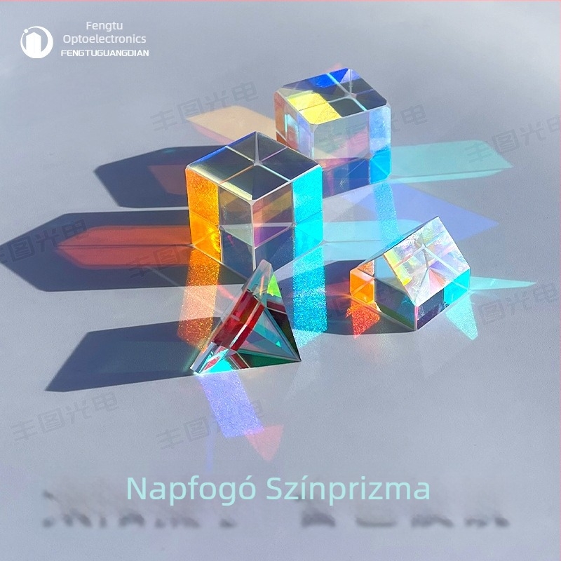 Hexagon alakú optikai üveg prismával, színelválasztó diszperzióval, napfogó dekoráció az asztalra kísérletekhez