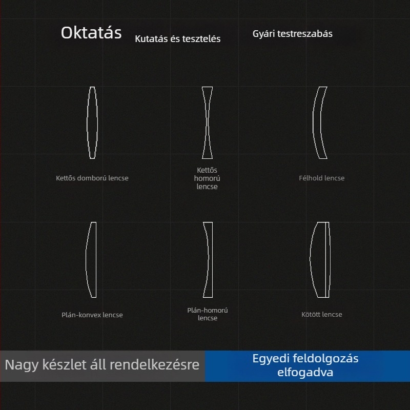 Kis dupla domború lencse, 6 mm átmérőjű, optikai üveg lencse lézeres mikroszkóphoz