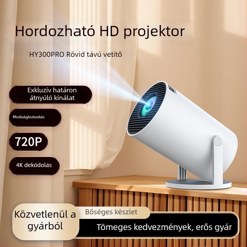 HY300PRO Hordozható otthoni projektor 1080P‑vel, Wi‑Fi és Bluetooth