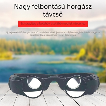 8x horgász teleszkóp fejre szerelt kivitelben, úszók megfigyelésére, nagyítás és kültéri széles látómező
