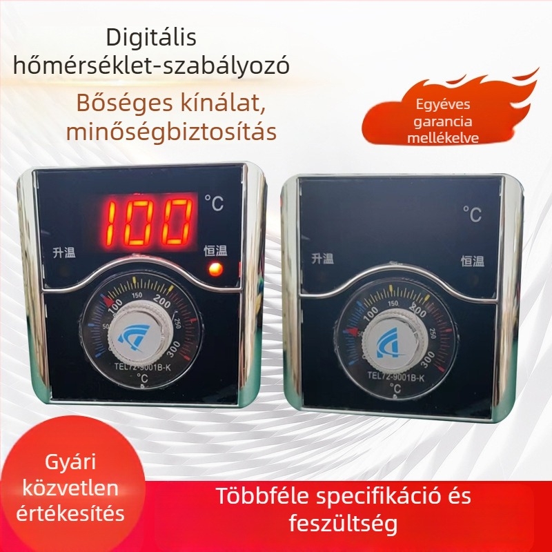 Digitális hőmérséklet-szabályozó elektromos palacsintasütőhöz és fritőzhöz, sütőberendezésekhez való hőmérséklet-szabályozó műszer