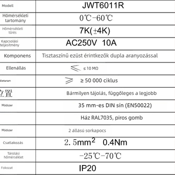 JWT6011 szekrényhőmérséklet- és páratartalom-szabályozó – Rip Electric, automatikus hőmérséklet-szabályozás