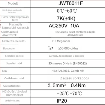 JWT6011 szekrényhőmérséklet- és páratartalom-szabályozó – Rip Electric, automatikus hőmérséklet-szabályozás