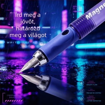MP-2091 törölhető mágneses toll gyerekeknek, cyberpunk stílus, sima írás, cserélhető tintapatronok és kenőanyag