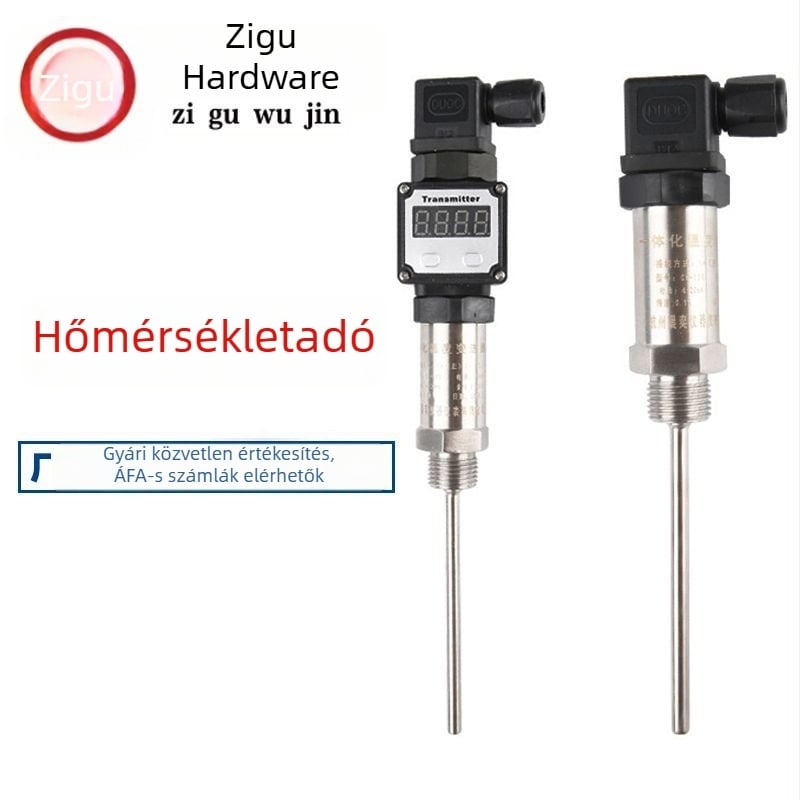 Integrált hőmérséklet-transzmitter és szenzor, hőmérséklet-regiszter, vezérlő, digitális kijelző, 4-20 mA