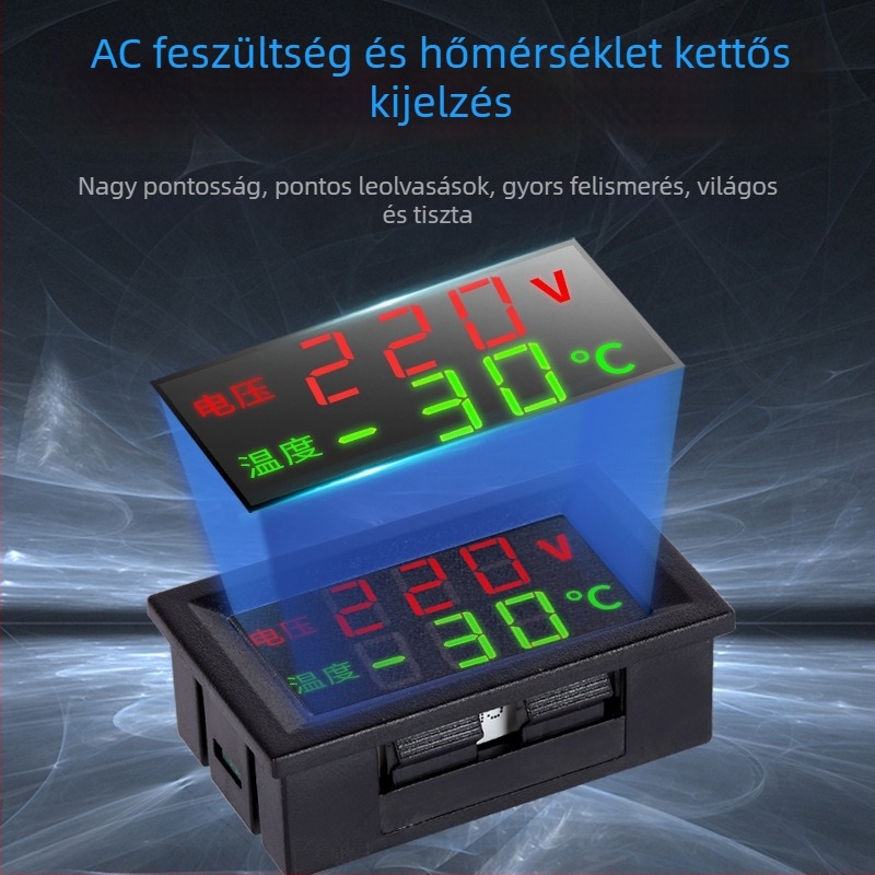 Digitális hőmérő 220V AC, dupla kijelző, ipari NTC-szenzor a hőmérséklet méréséhez