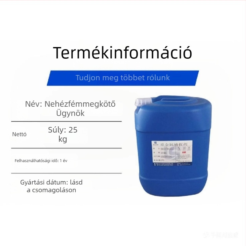 Szilárd nehézfém-kötő szer galvanizáló- és félvezetőipari üzemek szennyvizeinek tisztítására; kadmium, nikkel, réz és tallium eltávolítása.