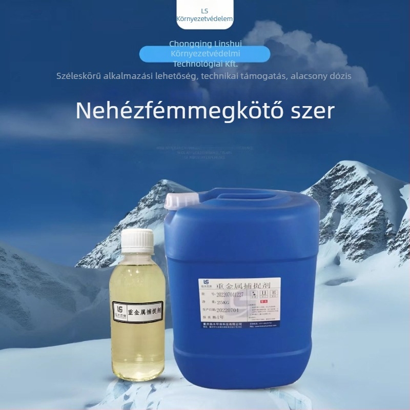 Szilárd nehézfém-kötő szer galvanizáló- és félvezetőipari üzemek szennyvizeinek tisztítására; kadmium, nikkel, réz és tallium eltávolítása.