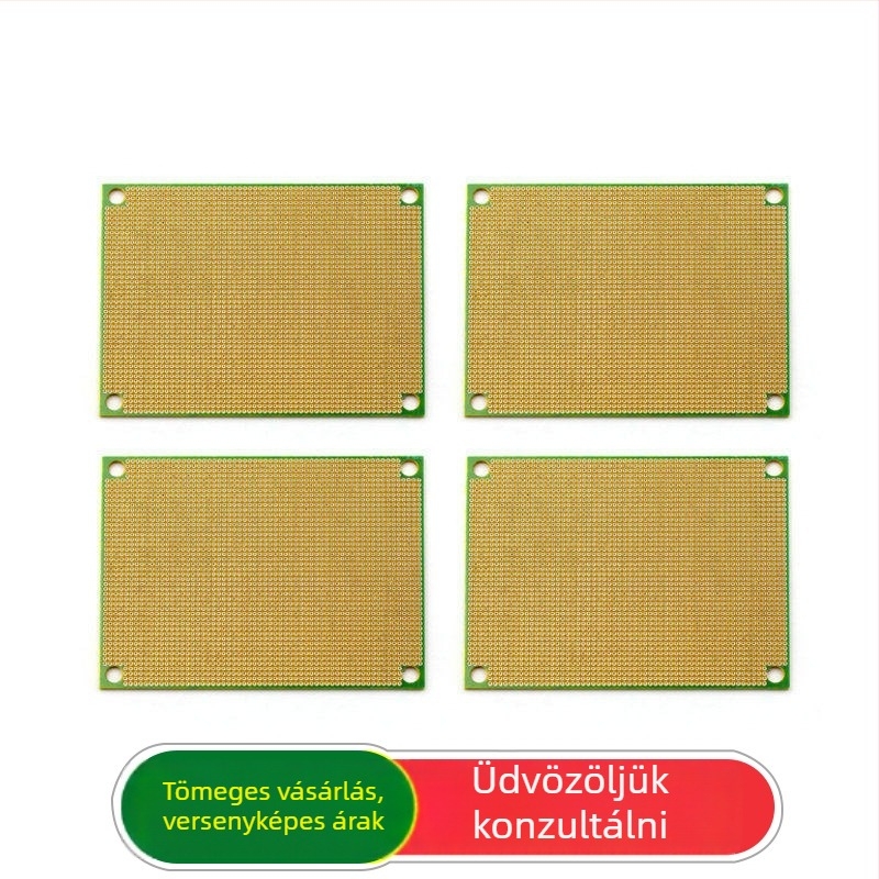 Kétoldalas prototípus PCB, méret 6 × 8 cm, vastagság 1,6 mm, lépés 1,27 mm, perforált réz PCB