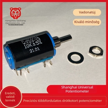 WXD3-13 10 kΩ Dróttekercselt potenciométer, 20 mm, 10 Fordulat, precíz