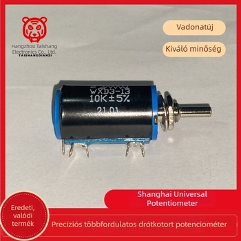 WXD3-13 10 kΩ Dróttekercselt potenciométer, 20 mm, 10 Fordulat, precíz