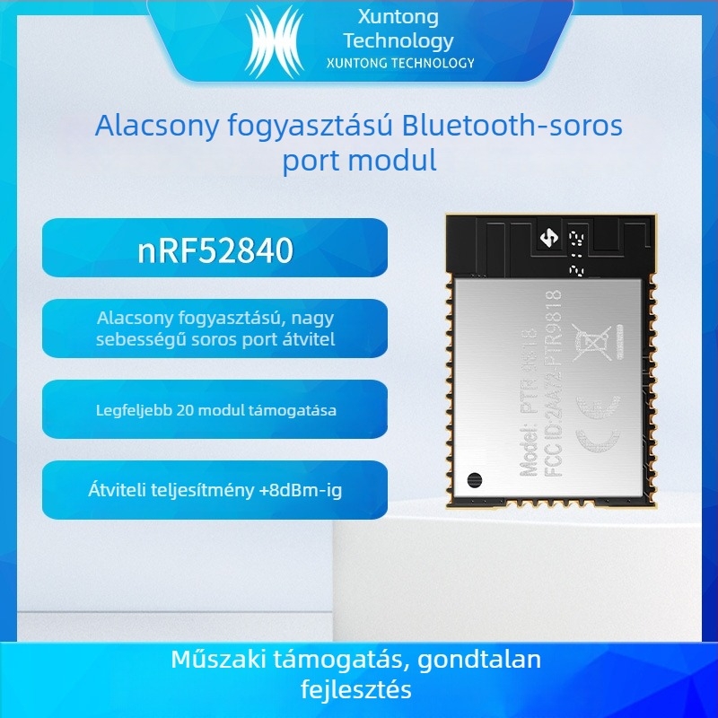 nRF52840 Bluetooth modul PTR9818 – UART Master–Slave átlátszó átvitel IoT-hoz