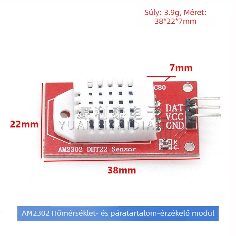 AM2302 DHT22 hőmérséklet- és páratartalom szenzor modul mikrovezérlőhöz