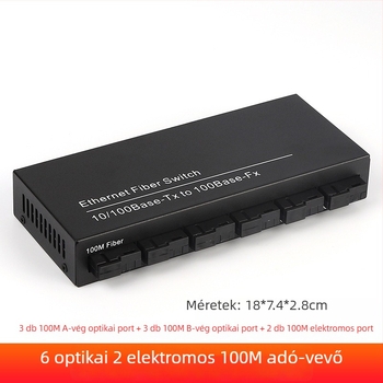 Videofelügyeleti optoelektronikus transzceiver, monomódusú optikai szál, SC csatlakozás, 1310 nm, 100 Mbps