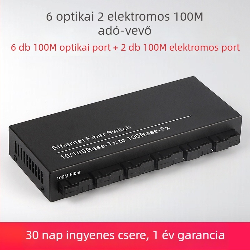 Videofelügyeleti optoelektronikus transzceiver, monomódusú optikai szál, SC csatlakozás, 1310 nm, 100 Mbps