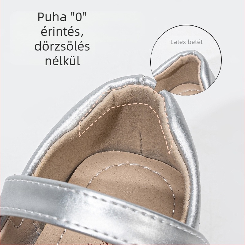 Lányoknak Hercegnőcipő Kristályos Kövekkel, Puha Talp, Velcro-zár, Elsa inspiráció, 2026 tavasz–ősz