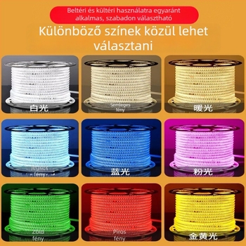 220V-os kültéri LED magasfeszültségű szalag, vízálló és rugalmas, alkalmas alagútakhoz és hidakhoz, nagy fényerő