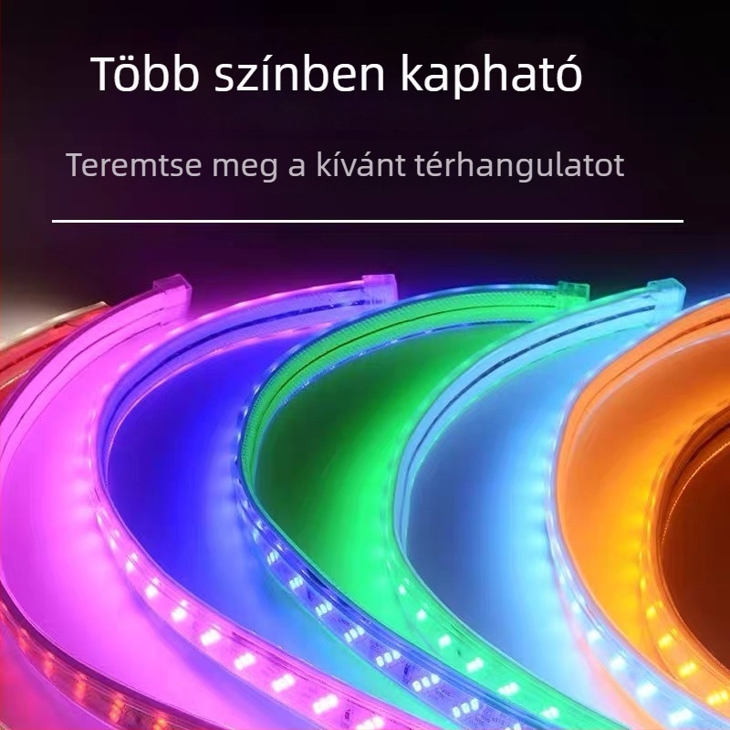 220V-os kültéri LED magasfeszültségű szalag, vízálló és rugalmas, alkalmas alagútakhoz és hidakhoz, nagy fényerő
