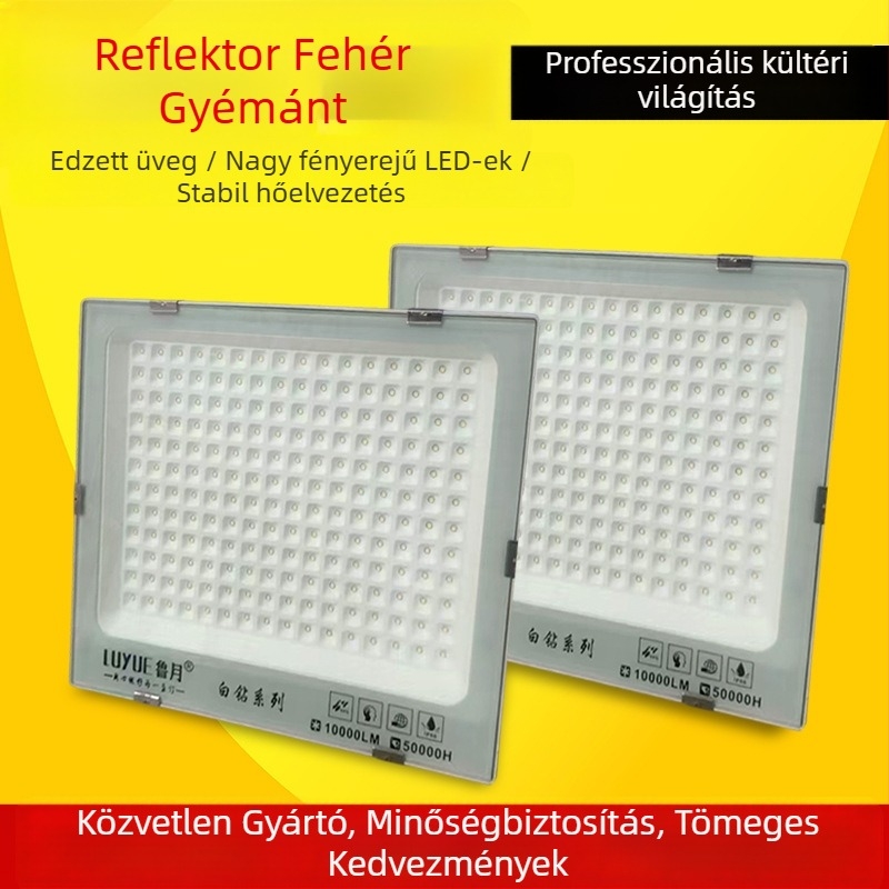 LED vízálló reflektor, szuper fényes, kültéri használatra építkezéseken és gyárakban