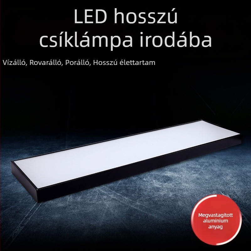 Irodai hosszú LED-szalag függesztett lámpa, alumíniumcsatornás mennyezeti világítás, kereskedelmi célú, nagy fényerő