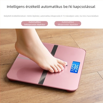 Okos otthoni elektronikus mérleg USB-töltő, szobahőmérséklet-mérés, testzsír mérleg felnőtteknek