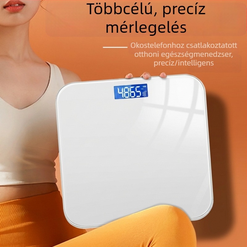 Újragondolt otthoni elektronikus mérleg, pontos, kompakt és nagy precizitású, újratölthető testzsír- és testsúlymérő