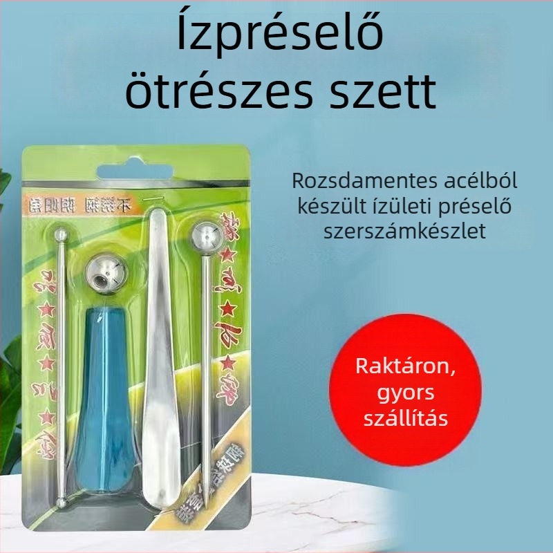 Rozsdamentes acélból készült csempe fugázó eszközök, 5 részes készlet, sarokcsatlakozó készlettel
