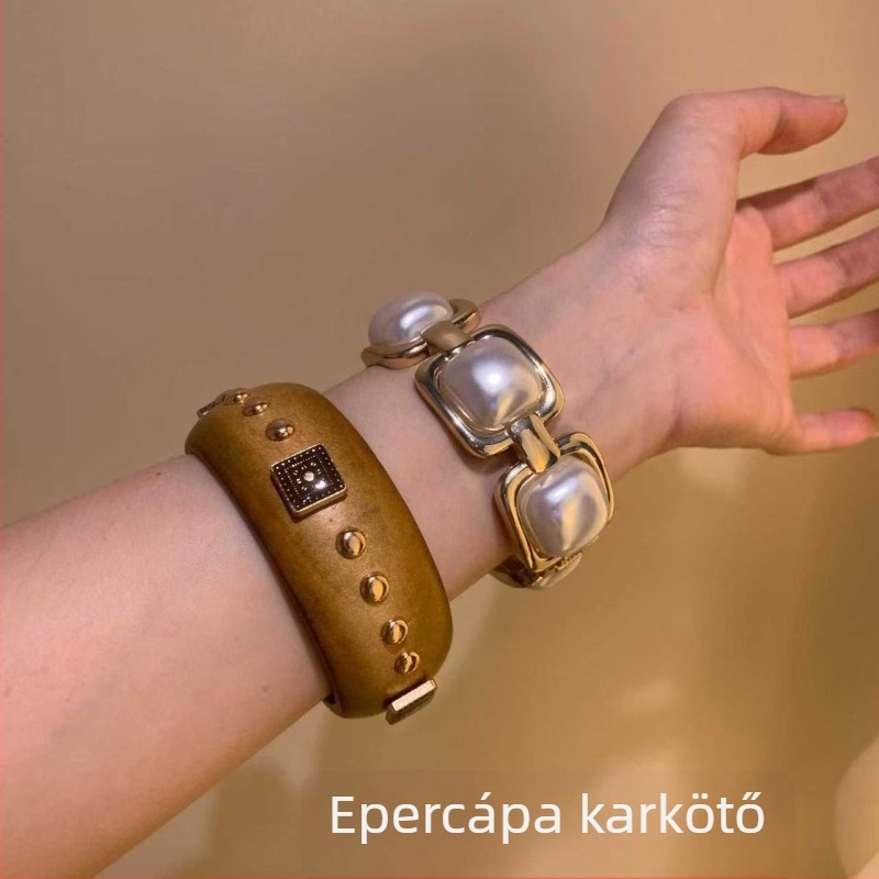Női széles karkötő geometriai csillagokkal és strasszokkal, retro stílusú ékszer