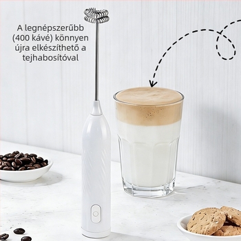 Elektromos tojásverő három sebességes, állítható kávé- és tejhabosító, háztartási mixer