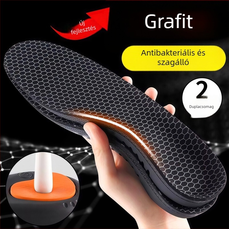 Grafénos boltozat-támogató talpbetét sportcipőkhöz, lúdtalpra, felhőhöz hasonló érzet, szagtalanító, magas rugalmasság, ütéscsillapítás, légáteresztő, izzadság felszívó