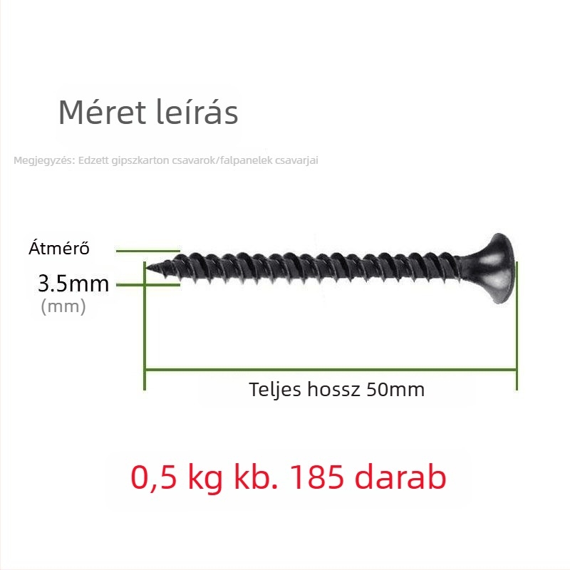 M3.5-ös szárazfal-öncsavaró csavar, kereszthajtású fej, nagy szilárdságú, gipszkartonhoz